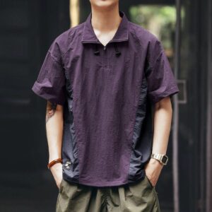 Green Deer American Quick-drying Ice Silk Short-Sleeved Polo Shirt Men's Summer Trendy Brand Outdoor Lightweight Half-Zip Casual T-Shirt